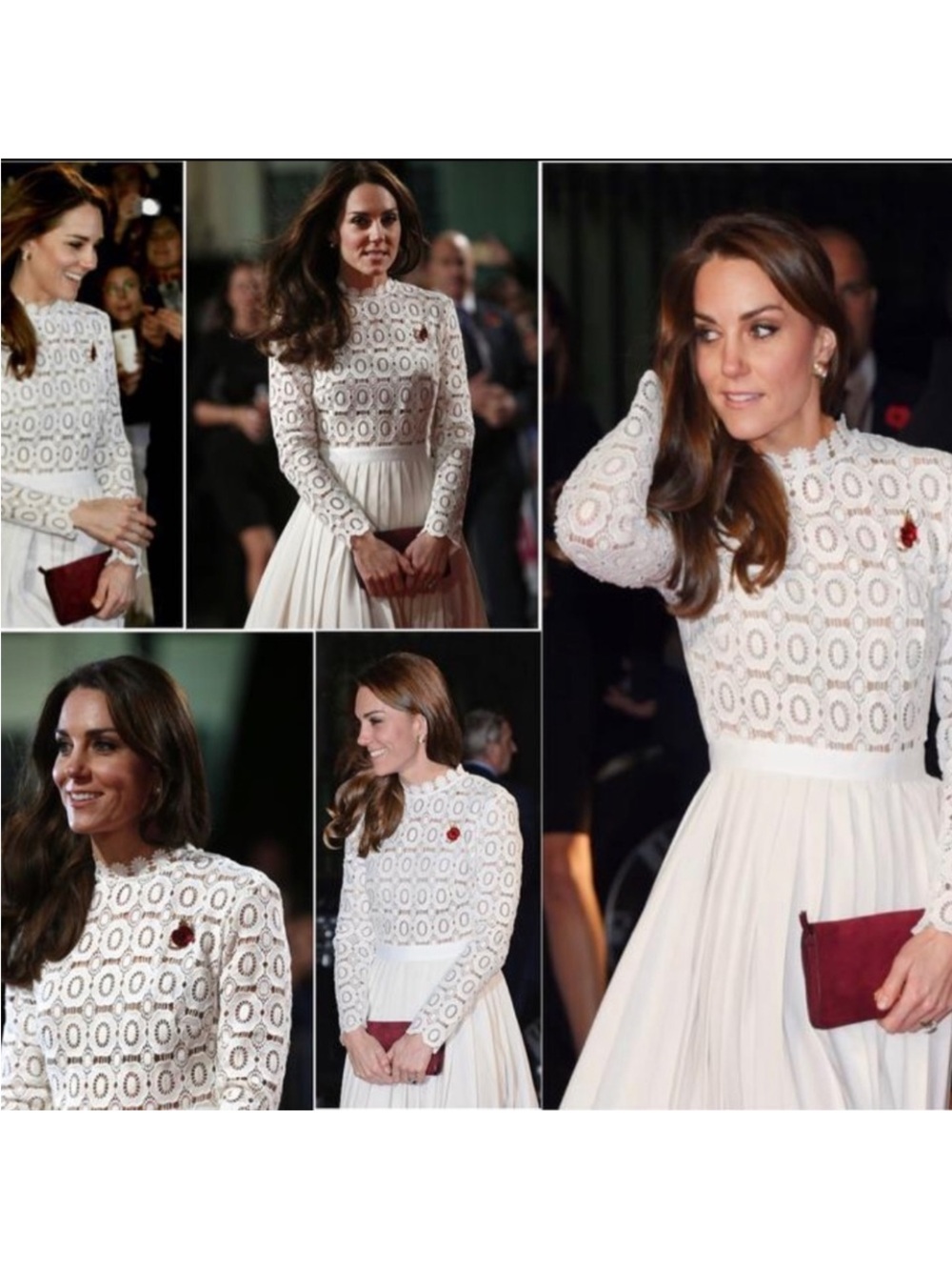 LITTLE MISTRESS White Lace Pleated Midi Dress SZ 4 ASO KATE MIDDLETON